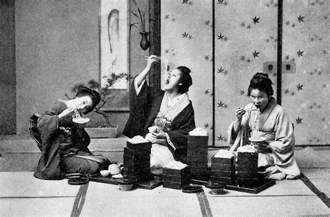 Geisha Eating Noodles Ca 1892 95 Photo By T Enami [800x528] Historyporn