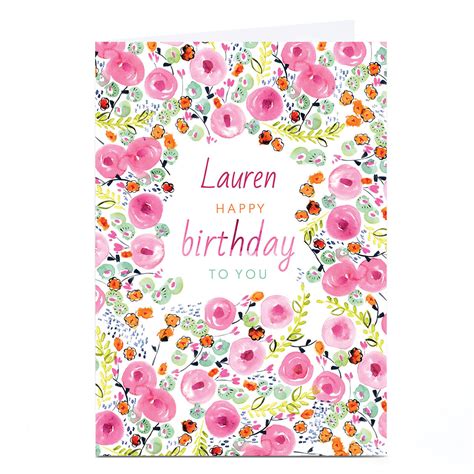 Buy Personalised Rebecca Prinn Birthday Card Pink Print For Gbp 229