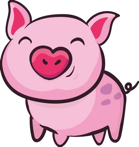 Domestic Pig Cartoon Illustration Cute Pig Clipart Fr