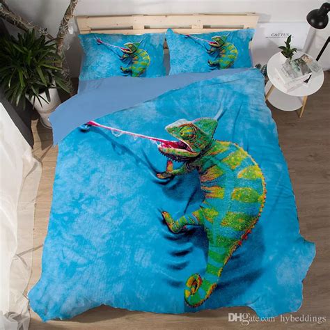 3d Bedding Set Lizard Tik Tok Cat Dog Dolphin Animal Pattern Printed