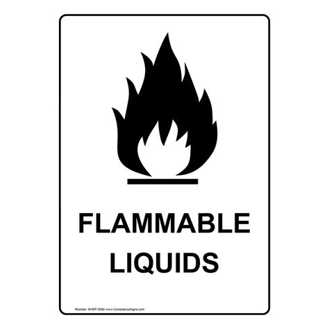 Portrait Flammable Liquids Sign NHEP 3090 Hazmat