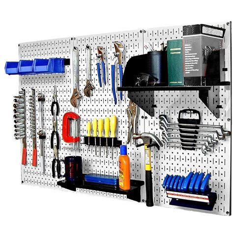 Triton 14 In Custom Painted Blissful White Pegboard Wall Organizer