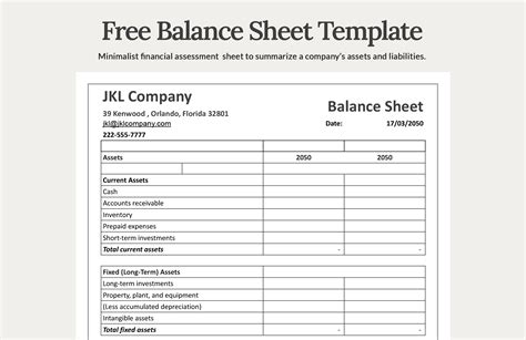 Free Balance Sheet Template Google Docs Google Sheets Excel Word Apple Numbers Apple