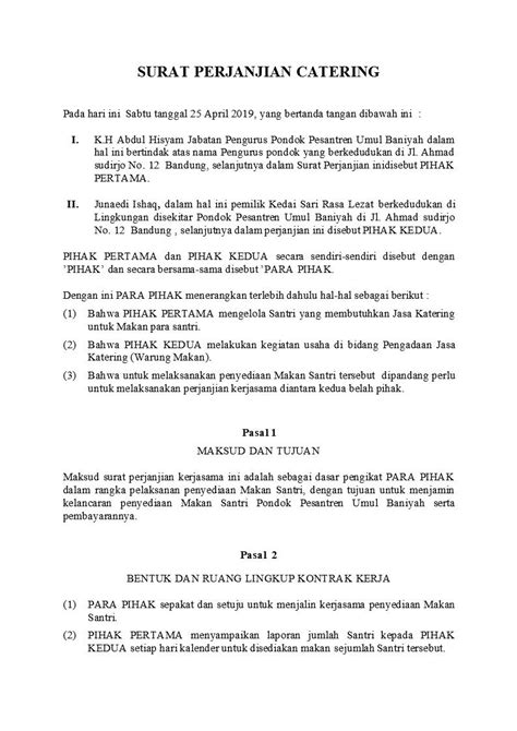 Contoh surat perjanjian kerjasama perusahaan doc. Contoh Surat Pemberitahuan Kontrak Kerja Tidak ...