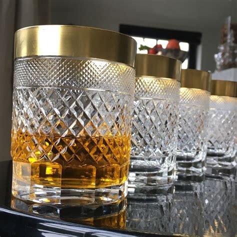 Whisky Glasses Gold Rim Set Of 4 Lead Crystal Diamond Catawiki