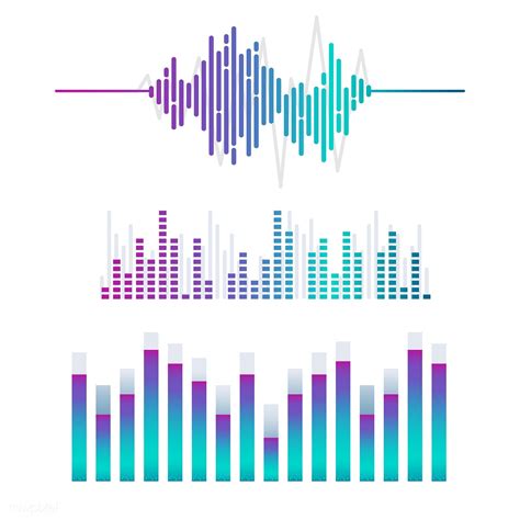 Sound Wave Equalizer Vector Design Set Free Image By