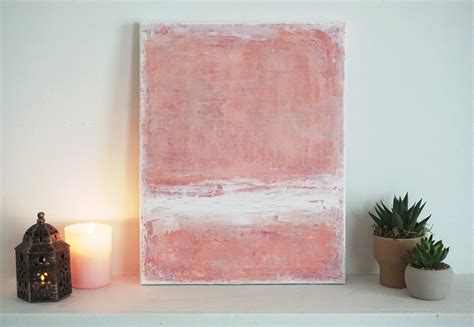 Original Pink Abstract Minimalist Painting Pink Red Abstract Acrylic