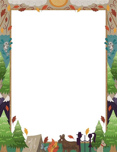 Printable Vintage Camping Page Border