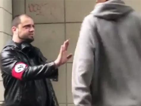 Nazi Wearing Swastika Armband Gets Punched In Seattle Us The Courier Mail