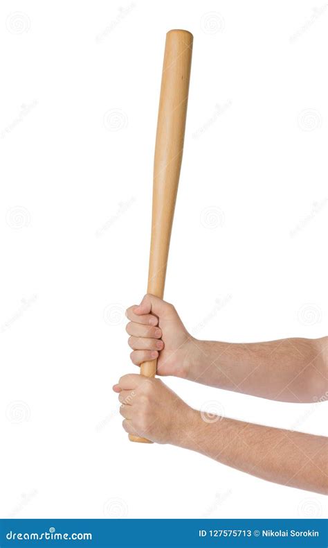 Hands With Baseball Bat Stock Image Image Of Attack 127575713