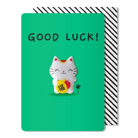 Good Luck Cat Magnet Card By Pango Productions