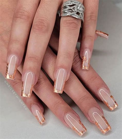 Cute Fall Nail Trends To Inspire You Cute Gold Leaf Tip Nude