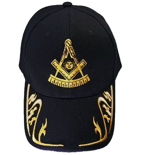 Past Master Mason Baseball Cap Freemason Hat Mens One Size Black