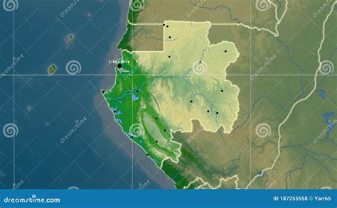 Gabon Physical Composition Borders Stock Illustration