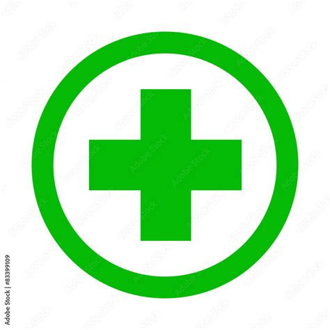 Ilustração Do Stock Icono Redondo Simbolo Sanidad Verde Adobe Stock