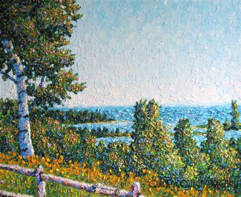 Scenic Overlook Lake Michigan Impasto Oil Painting Etsy Scenic