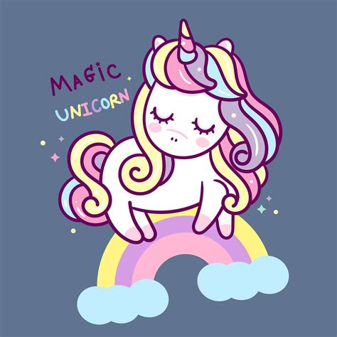 Dibujos De Unicornios Kawaiis Para Imprimir Rainbow Unicorn Float
