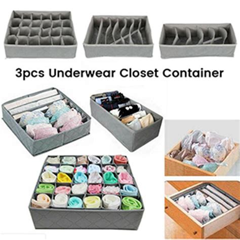X Foldable Underwear Sock Bra Tie Draw Divider Organiser Storage Container Box Home Storage