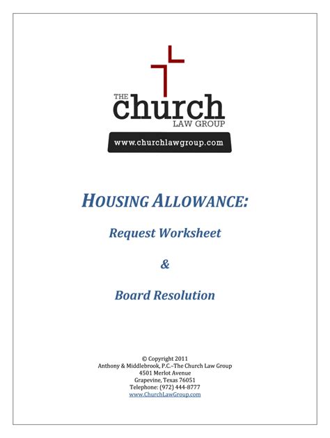 The Ministers Housing Allowancepdf Norcal Fill Out And Sign Online