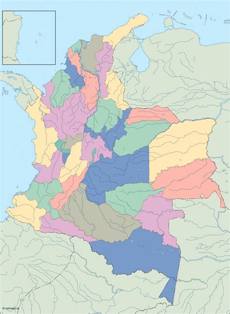 Colombia Mapa Vector Eps Mudo Netmaps Mapas De España Y Del Mundo