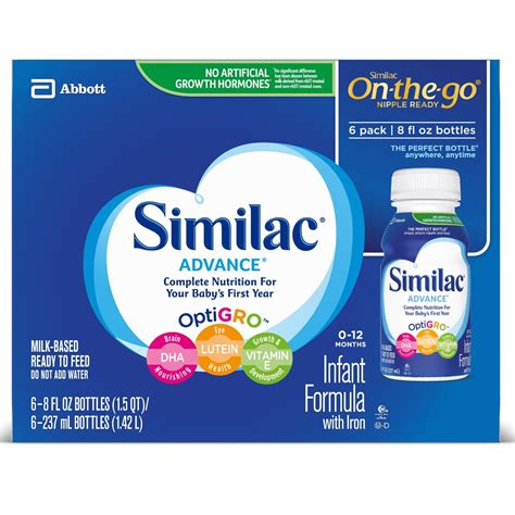 Similac Advance Ready To Feed Baby Formula With Iron Dha Lutein 8 Fl
