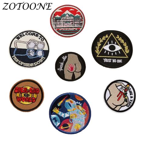 Round Sexy Embroidered Patch Flower Applique Military Custom Patch Iron On Patches For Clothing