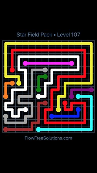 Flow Free Star Field Pack Level 107 Puzzle Solution And Answer Flow