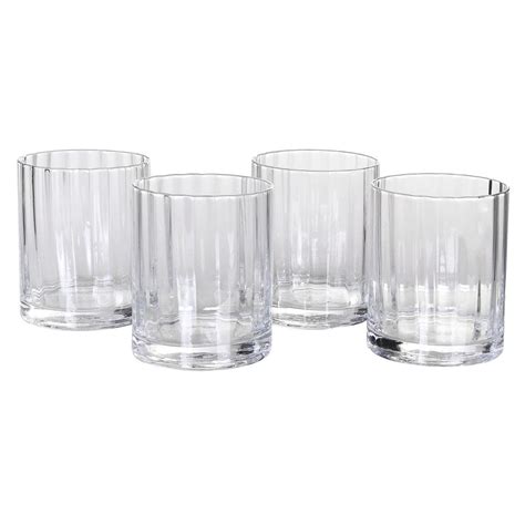 Ribbed Whiskey Glasses Set Of 4 Fab Home Interiors