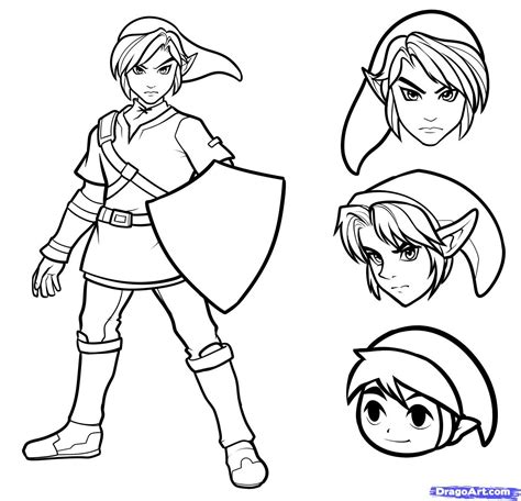 How To Draw Link Easy Step By Step Video Game Characters Pop Culture