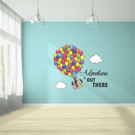 Adventure Balloon House Up Movie Cartoon Quotes Decors Wall Sticker Art