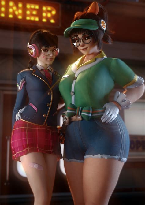 Cgi D K Looking At Viewer Overwatch Mei Overwatch Fan Art