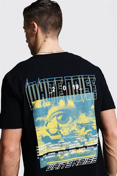 Oversized White Noise Graphic Printed Tee Boohooman Streetwear
