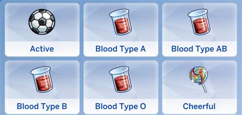 Abo Blood Grouping System Blood Type Mod V12 The Sims 4 Catalog