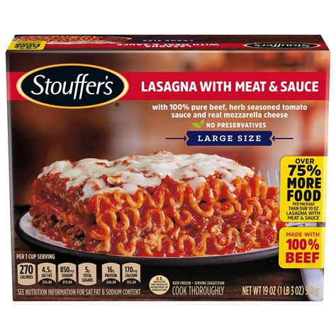 Stouffers Classics Lasagna With Meat And Sauce Large Size Shop Entrees