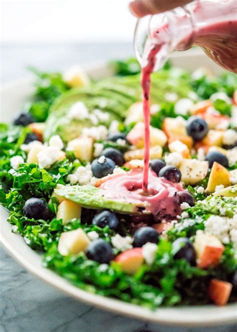 This Kale Salad With Blueberry Vinaigrette Is Fresh And Delicious