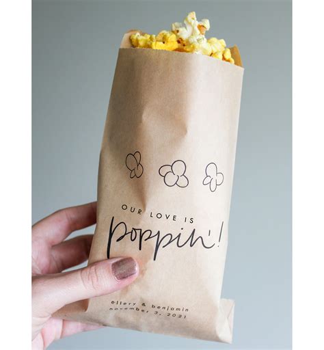 Our Love Is Poppin Wedding Popcorn Bags Engagement Etsy