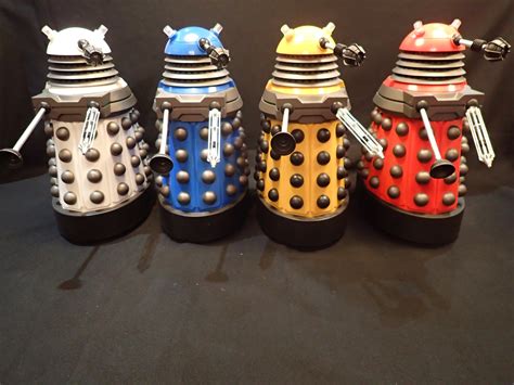 Character Made Four Colourful New Paradigm Daleks In White Supreme