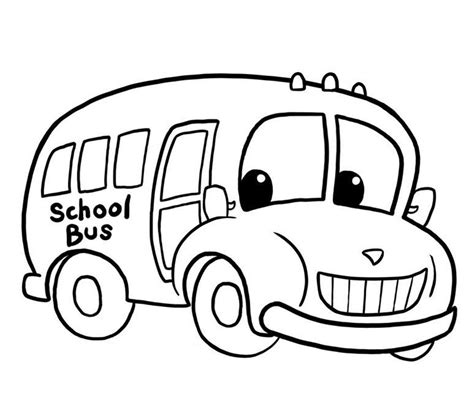Dibujos De Autobús Escolar De Dibujos Animados Para Colorear Para