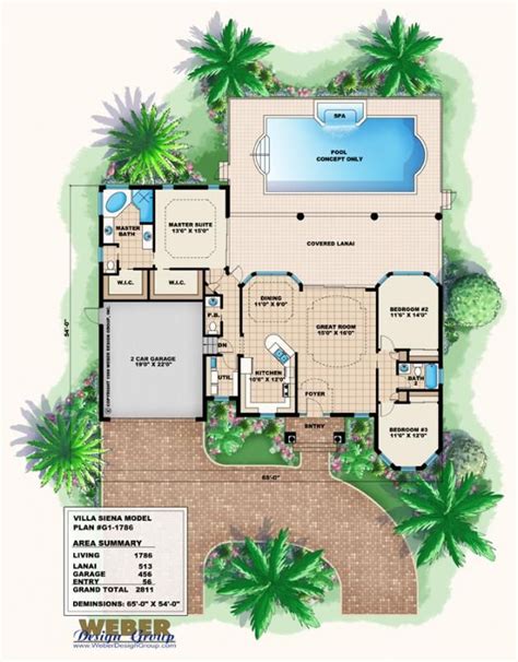 Mediterranean House Plan Small Mediterranean Home Floor Plan Florida
