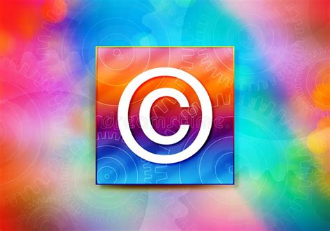 Copyright Symbol Icon Abstract Colorful Background Bokeh Design