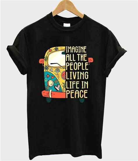 imagine all the people living life in peace t shirt print clothes peace tshirt shirts