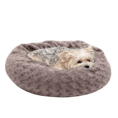 Furhaven Pet Dog Bed Plush Curly Fur Donut Pet Bed For Dogs And Cats