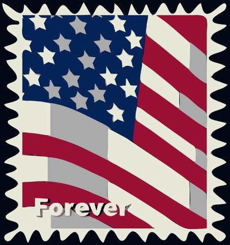 Usa Flag Postal Stamp Vector Illustration Public Domain Vectors