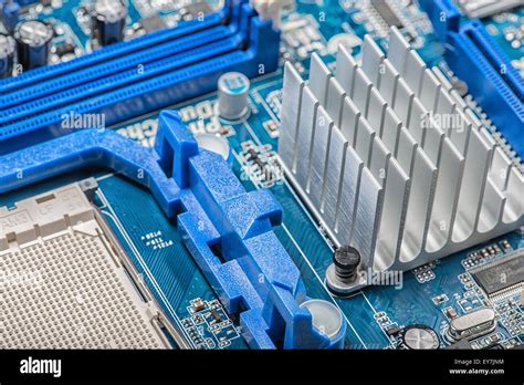 Close Up Of A Chipset Heatsink On Motherboard Stock Photo Alamy