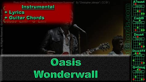 Oasis Wonderwall Instrumental Whole Band Lyrics Guitar Chords