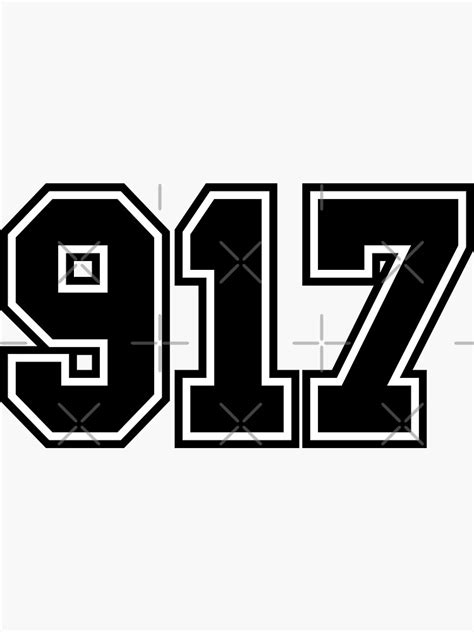 917 Area Code Zip Code Location Black And White Sticker For Sale By