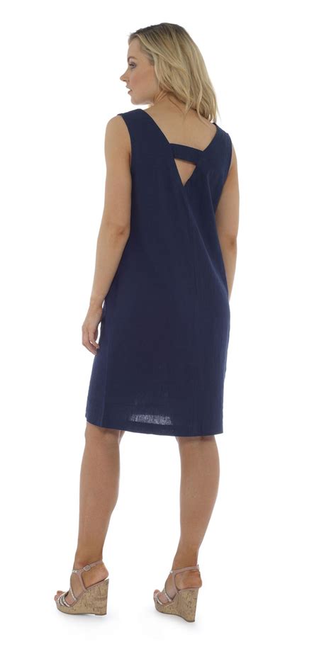 Ladies V Neck Linen Shift Dress Summer Holiday Casual Linen Dresses Size 10 20 Ebay