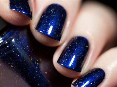 Looking Up Midnight Blue Holographic Nail Polish Etsy In 2021 Blue