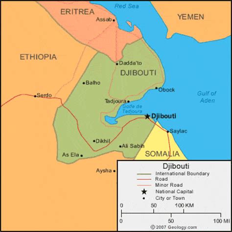 Djibouti is bordered by the gulf of aden, eritrea to the north, somalia to the east, and ethiopia to the west and djibouti is one of nearly 200 countries illustrated on our blue ocean laminated map of the world. Djibouti Map and Satellite Image