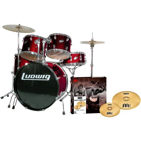 Ludwig Accent Combo 5 Piece Drum Set With Meinl Cymbals Woodwind